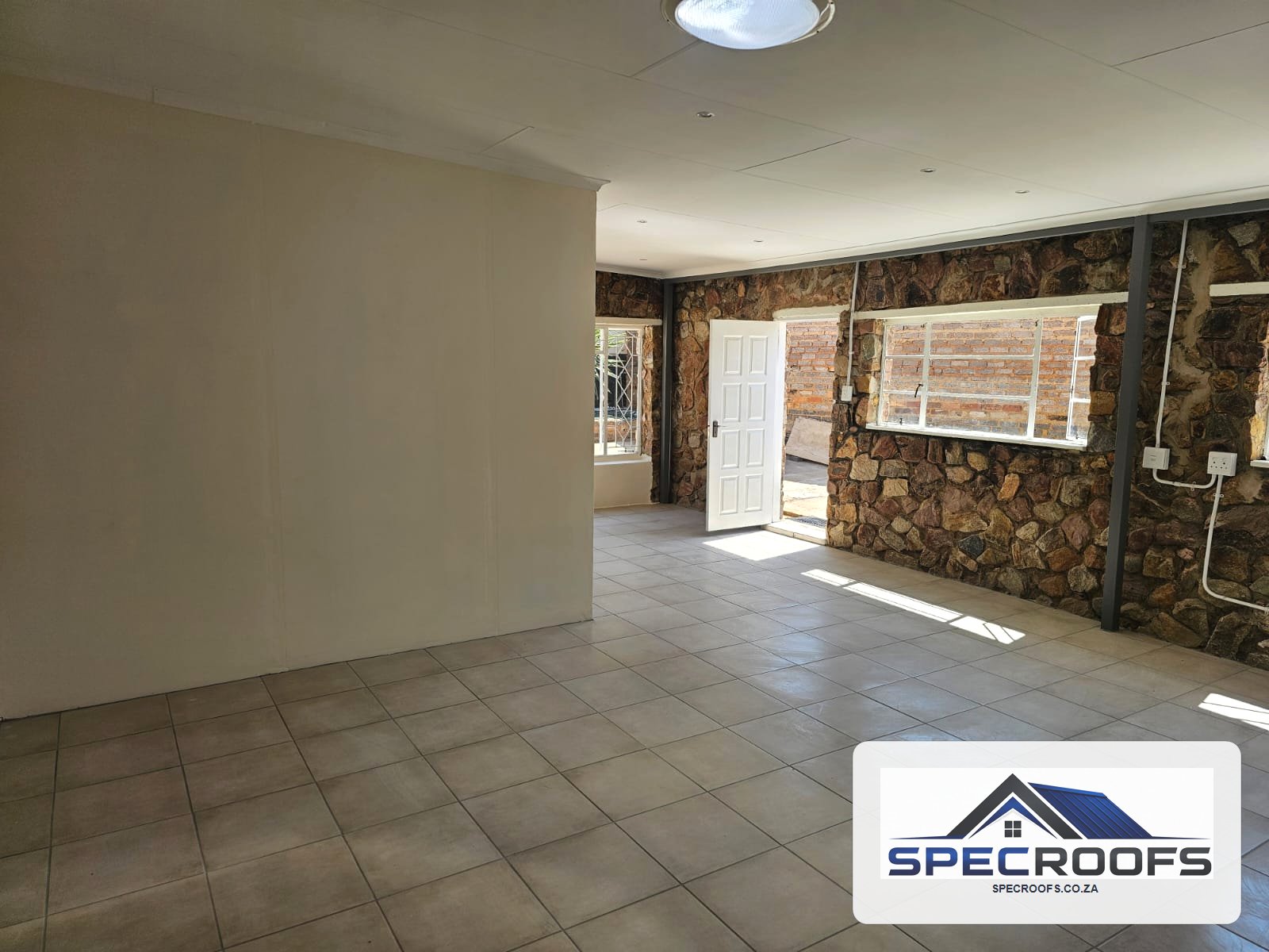 Completed interior renovation area on a Specroofs project